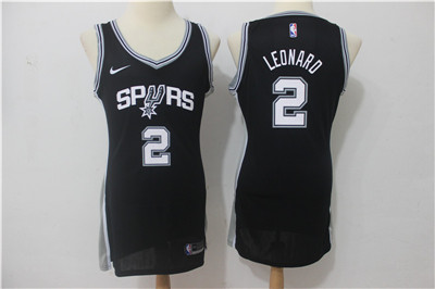 Nike  San Antonio Spurs #2 Kawhi Leonard Black Women Swingman Jersey