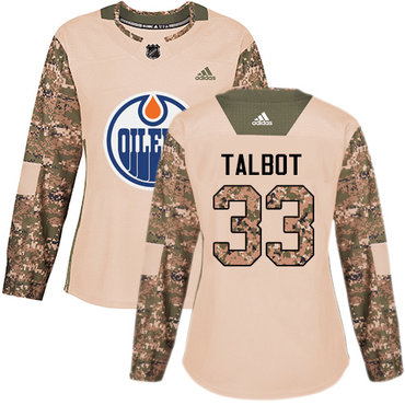 Adidas Edmonton Oilers #33 Cam Talbot Camo Authentic 2017 Veterans Day Women's Stitched NHL Jersey