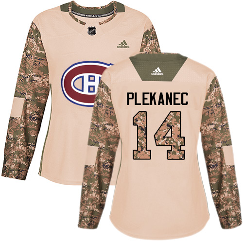 Adidas Montreal Canadiens #14 Tomas Plekanec Camo Authentic 2017 Veterans Day Women's Stitched NHL Jersey