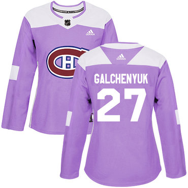 Adidas Montreal Canadiens #27 Alex Galchenyuk Purple Authentic Fights Cancer Women's Stitched NHL Jersey