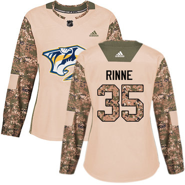 Adidas Nashville Predators #35 Pekka Rinne Camo Authentic 2017 Veterans Day Women's Stitched NHL Jersey