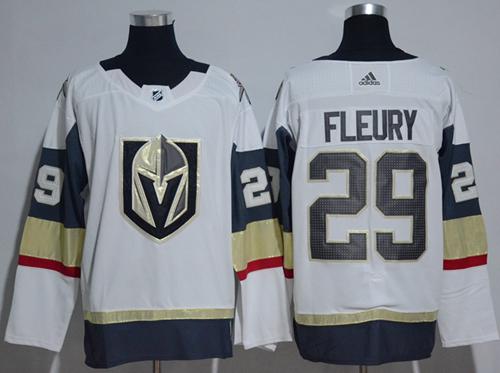 Adidas Vegas Golden Knights #29 Marc-Andre Fleury White Road Authentic Women's Stitched NHL Jersey