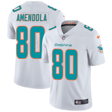 Nike Miami Dolphins #80 Danny Amendola White Men's Stitched NFL Vapor Untouchable Limited Jersey