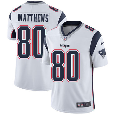 Nike New England Patriots #80 Jordan Matthews White Men's Stitched NFL Vapor Untouchable Limited Jersey