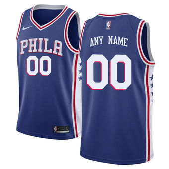 Men's Philadelphia 76ers Nike Blue Swingman Custom Icon Edition Jersey