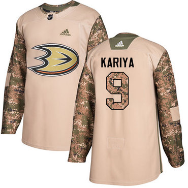 Adidas Ducks #9 Paul Kariya Camo Authentic 2017 Veterans Day Youth Stitched NHL Jersey