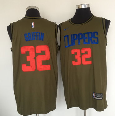 Los Angeles Clippers #32 Blake Griffin Olive Nike Swingman Jersey