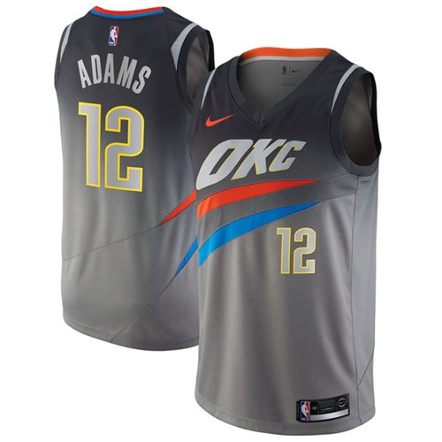 Nike Oklahoma City Thunder #12 Steven Adams Gray NBA Swingman City Edition Jersey