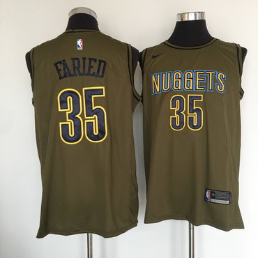 Denver Nuggets #35 Kenneth Faried Olive Nike Swingman Jersey