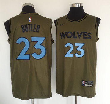 Minnesota Timberwolves #23 Jimmy Butler Olive Nike Swingman Jersey