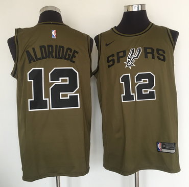 San Antonio Spurs #12 LaMarcus Aldridge Olive Nike Swingman Jersey