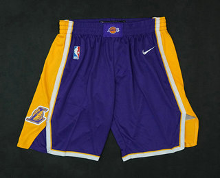 Men's Los Angeles Lakers Purple 2017-2018 Nike Swingman Stitched NBA Shorts