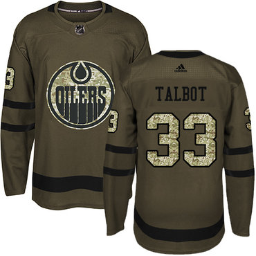 Adidas Edmonton Oilers #33 Cam Talbot Green Salute to Service Stitched Youth NHL Jersey