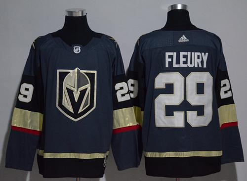 Youth Adidas Vegas Golden Knights #29 Marc-Andre Fleury Grey Home Authentic Stitched NHL Jersey