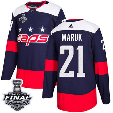 Adidas Capitals #21 Dennis Maruk Navy Authentic 2018 Stadium Series Stanley Cup Final Stitched NHL Jersey