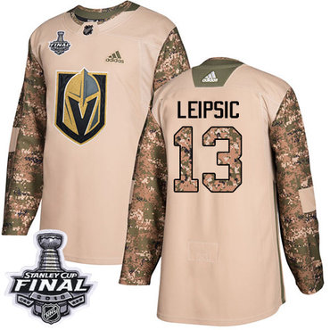 Adidas Golden Knights #13 Brendan Leipsic Camo Authentic 2017 Veterans Day 2018 Stanley Cup Final Stitched NHL Jersey