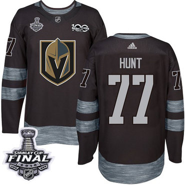 Adidas Golden Knights #77 Brad Hunt Black 1917-2017 100th Anniversary 2018 Stanley Cup Final Stitched NHL Jersey