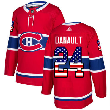 Adidas Montreal Canadiens #24 Phillip Danault Red Home Authentic USA Flag Stitched Youth NHL Jersey