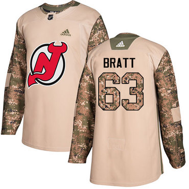 Adidas New Jersey Devils #63 Jesper Bratt Camo Authentic 2017 Veterans Day Stitched Youth NHL Jersey