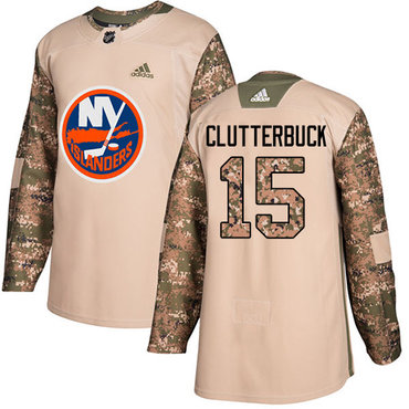 Adidas New York Islanders #15 Cal Clutterbuck Camo Authentic 2017 Veterans Day Stitched Youth NHL Jersey