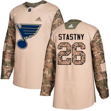 Adidas St. Louis Blues #26 Paul Stastny Camo Authentic 2017 Veterans Day Stitched Youth NHL Jersey