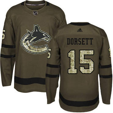 Adidas Vancouver Canucks #15 Derek Dorsett Green Salute to Service Youth Stitched NHL Jersey