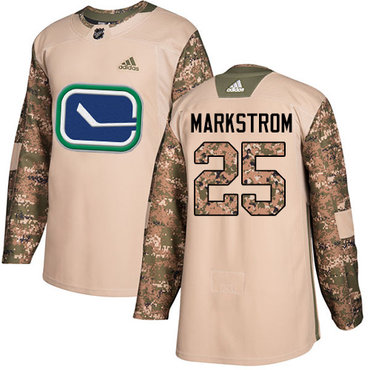 Adidas Vancouver Canucks #25 Jacob Markstrom Camo Authentic 2017 Veterans Day Youth Stitched NHL Jersey