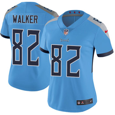 Nike Titans #82 Delanie Walker Light Blue Team Color Women's Stitched NFL Vapor Untouchable Limited Jersey