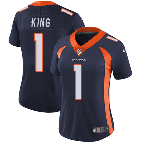 Nike Broncos #1 Marquette King Blue Alternate Women's Stitched NFL Vapor Untouchable Limited Jersey