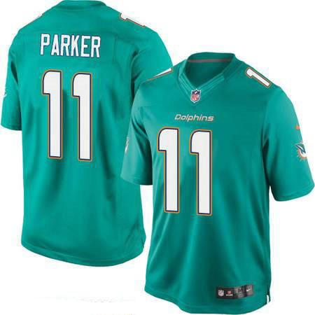 Men's Miami Dolphins #11 DeVante Parker Green Team Color Stitched NFL Nike Game Jersey