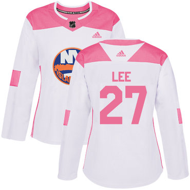 Adidas New York Islanders #27 Anders Lee White Pink Authentic Fashion Women's Stitched NHL Jersey