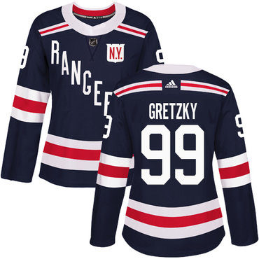 Adidas New York Rangers #99 Wayne Gretzky Navy Blue Authentic 2018 Winter Classic Women's Stitched NHL Jersey