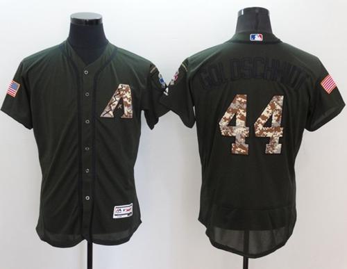 Men's Arizona Diamondbacks #44 Paul Goldschmidt Green Flexbase Authentic Collection Salute to Service Stitched MLB Jersey