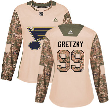 Adidas St.Louis Blues #99 Wayne Gretzky Camo Authentic 2017 Veterans Day Women's Stitched NHL Jersey