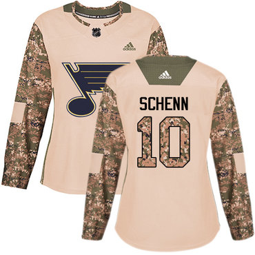 Adidas St.Louis Blues #10 Brayden Schenn Camo Authentic 2017 Veterans Day Women's Stitched NHL Jersey