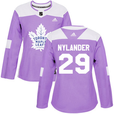 Adidas Toronto Maple Leafs #29 William Nylander Purple Authentic Fights Cancer Women's Stitched NHL Jersey