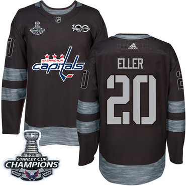 Adidas Washington Capitals #20 Lars Eller Black 1917-2017 100th Anniversary Stanley Cup Final Champions Stitched NHL Jersey