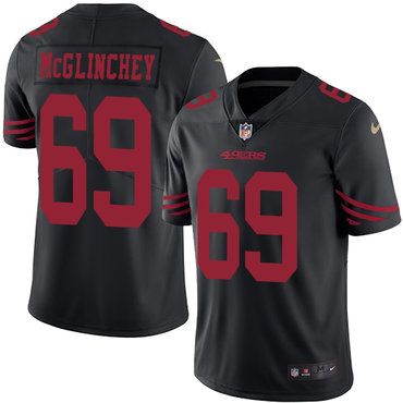 Nike 49ers #69 Mike McGlinchey Black Men's Stitched NFL Limited Rush Jersey