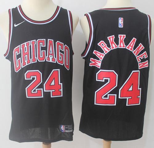 Nike Chicago Bulls #24 Lauri Markkanen Black NBA Swingman Jersey