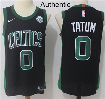 Nike Boston Celtics #0 Jayson Tatum Black NBA Authentic Statement Edition Jersey