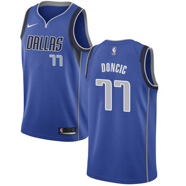 Nike Dallas Mavericks #77 Luka Doncic Royal NBA Swingman Icon Edition Jersey