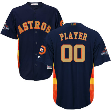 Houston Astros Navy 2018 Gold Program Men's Customized Cool Base Jersey