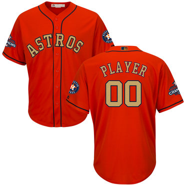 Houston Astros Orange 2018 Gold Program Men's Customized Cool Base Jersey