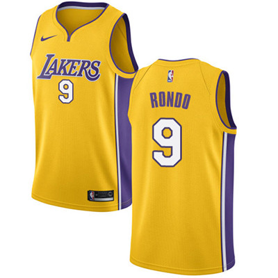 Nike Los Angeles Lakers #9 Rajon Rondo Gold NBA Swingman Icon Edition Jersey