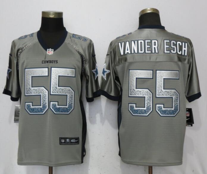 Nike Dallas Cowboys #55 Leighton Vander Esch Gray Drift Fashion Elite Jersey