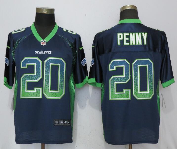 Nike Seattle Seahawks #20 Rashaad Penny Navy Drift Fashion Elite Jersey