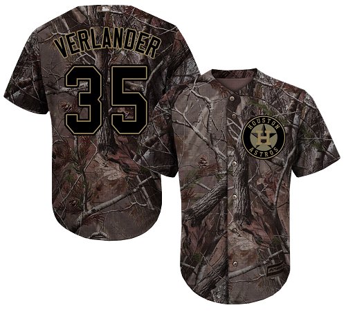 Houston Astros #35 Justin Verlander Camo Realtree Collection Cool Base Stitched MLB Jersey