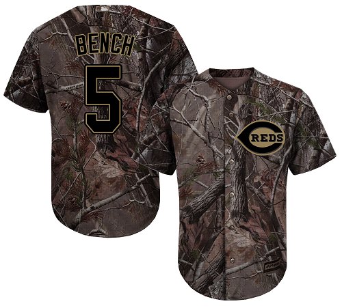 Cincinnati Reds #5 Johnny Bench Camo Realtree Collection Cool Base Stitched MLB Jersey