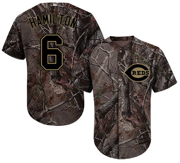 Cincinnati Reds #6 Billy Hamilton Camo Realtree Collection Cool Base Stitched MLB Jersey