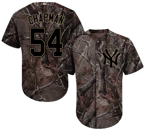 New York Yankees #54 Aroldis Chapman Camo Realtree Collection Cool Base Stitched MLB Jersey